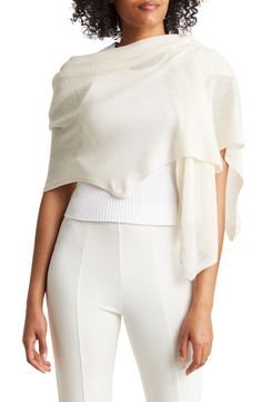 This light and airy oblong wrap is crafted from a luxe blend of silk and cashmere, making it a versatile staple perfect for any occasion. 80" x 22" 85% silk, 15% cashmere Dry clean Imported Swimwear Cover Ups, Nordstrom Rack, Cover Up, Cashmere, Dry Clean, Nordstrom, Silk, Clothes For Women, White