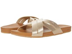 Reef Cushion Spring Bloom - Women's Shoes : Champagne : You'll be ready for sun and fun in the strappy Reef Cushion Spring Bloom slide. A classic slide in soft, unlined, PVC Free faux leather with double crisscross straps. Slide-on style for easy on and off. Set on a wide, breathable, signature Cushion Spring footbed, with generous arch support and heel cupping for all day comfort. Finished on a durable, lightweight rubber sponge outsole that's built to last. Synthetic upper, lining and sole. Im Old Lady Shoes, Personal Grooming, Spring Blooms, Vegan Leather, Leather Straps, Faux Leather, Cushions, Women Shoes, Leather