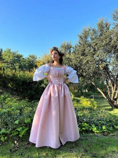 Pink Dress Medieval, Pink Renfaire Outfit, Ren Faire Dress, Character Clothes