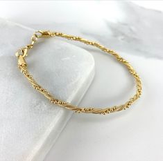 18k Gold Filled Fancy Twisting and Tiny Beads Bracelet Wholesale Jewelry Supplies -Size: Bracelet Length: 8 Gold Beaded Bangle Chain Bracelet, Gold Beaded Chain Bangle Jewelry, Tiny Beads Bracelet, Tiny Bead Bracelet, Wholesale Jewelry Supplies, Tiny Beads, Beads Bracelet, Wholesale Jewelry, Jewelry Supplies