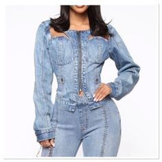 Fashion Nova Blue Denim Cut Out 100% Cotton Jacket Sz Xs New With Tags Size Xs Pit To Pit 17 1/2 Inches Flat Sleeves 24 Inches Length From Mid Shoulder To Hem 19 1/2 Inches Waist 17 Inches Flat 1.3 Lbs 5/5/2024 Trendy Denim Top For Winter, Trendy Denim Blue Denim Jacket With Zipper, Trendy Denim Blue Jacket With Zipper, Trendy Denim Jacket With Zipper Closure, Spring Denim Outerwear With Zipper Closure, Blue Denim Jacket With Zipper For Fall, Spring Denim Blue Outerwear With Zipper Closure, Trendy Denim Blue Jacket With Zipper Closure, Trendy Blue Denim Jacket With Zipper