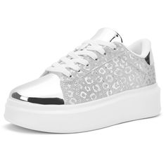 PRICES MAY VARY. Shiny PU Upper: This glitter sneakers will surely make you love it! Designed with glitter fabric and metallic sequins,make your shoes look unique and shiny. Super light weight and soft shoe interior, provide you comfortable feeling all day long. Platform Design: Platform sparkly sneakers sole measures approximately 1.6", making you look more fashionable and young with the stylish platform sneakers. Thick soles visually elongates the proportion of the legs, which can make you loo Silver Lace-up Platform Sneakers Synthetic, Trendy Synthetic Sneakers With Glitter Print, Silver Lace-up Platform Sneakers, Silver Glitter Print Lace-up Sneakers, Party Platform Low-top Sneakers, Party Sneakers Lace-up Synthetic, Silver Sneakers With Glitter Print And Round Toe, Silver Glitter Print Sneakers With Round Toe, Lace-up Synthetic Sneakers With Glitter Print