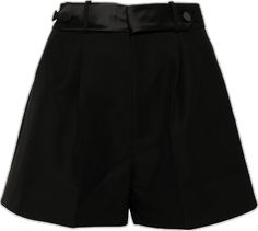 Chic High Waist Formal Shorts, Belted Black Shorts, Black High-waisted Shorts For Formal Occasions, Chic Short Bottoms With Belt Detail, Chic Belted Short Bottoms, Black High-waisted Belted Shorts, Black Belted High-waisted Shorts, Chic High Waist Shorts, Elegant Formal Shorts With Belt Loops