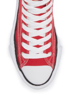 The Japanese designer expands the label's collection of out-of-the-box footwear with an essential high-top sneaker refreshed with branded labels and a wavy, gummy-textured bumper. Lace-up style Textile upper/textile and synthetic lining/synthetic sole Imported Designer Shoes Casual Red High-top Sneakers With Vulcanized Sole, Red High-top Custom Sneakers With Vulcanized Sole, Red Mid-top Canvas Shoes With Vulcanized Sole, Red Mid-top Canvas Shoes With Rubber Sole, Red High-top Vulcanized Sneakers, Red Casual High-top Sneakers With Contrast Sole, Casual Red High-top Sneakers With Contrast Sole, Red High-top Sneakers With Rubber Sole, Sporty Red High-top Sneakers With Rubber Toe Cap