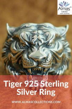 ONLY $199.99 + FREE SHIPPING  Are YOU looking for a ring that matches YOUR personality? Then YOU NEED a New Tiger 925 Sterling Silver Ring. This is a perfect gift for any occasion.  Our Tiger rings are handcrafted using only real S925 Sterling Silver and will be delivered to you within 7-15 days. Ring sizes 7-15    #usa #uk #europe #australia #silverring #menrings #womenrings #pakistan #canada #punkrings #emirates #saudiarabai #uae #russia Silver Dragonfly Necklace, Blue Opal Jewelry, Popular Gifts, Animal Rings, 925 Sterling Silver Chain, Ring Sizes, Steel Ring, Stainless Steel Rings