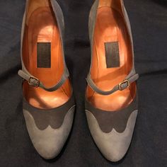 A Rare, Vintage Pair Of Mary Jane Pumps From France's Oldest Fashion House - Lanvin. Gorgeous, Dove Grey Leather, Delicate Strap, Vamp Accents, And Lanvin's Signature Cone Heel. An Extremely Special Shoe! Handmade In Italy And Gently Used, These Shoes Are In Good Pre-Owned Condition. Please See Photos For Details. They Are Designer Size 39. Designer Shoes Often Run Small. I'm A Size 8 And These Fit Me Perfectly. Old Fashioned House, Lanvin Shoes, Mary Jane Pumps, Leather Mary Janes, Dove Grey, Fashion House, Grey Leather, Lanvin, Mary Janes