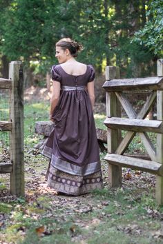 With historical events quickly approaching, a regency dress is uniquely suited for holidays, regency balls, celebrations, and feasts of all kinds. Made with a choice vintage saree, the dress features a long fully lined skirt, attached to a regency-style bodice. Don't miss out! This dress won't be here for long. Occasions Wedding Bridesmaid Formal Dinner Recital Performance Theatre Drama Tea Reenactment Regency Ball Costume Holiday events Misses size 4 Bust 34 1/2" Just below bust to floor45" (custom hem is $45) Waistno waist What You Will Need For period correctness, I recommend buying a regency corset or short stay to wear with this dress. It is not absolutely necessary, but it will give a more regency look. If you will be wearing this dress with a corset, be sure to take the measurements Plum Saree, Regency Ball Gown, Jane Austen Dress, Ball Gown Vintage, Regency Ball, 19th Century Dress, Regency Era Fashion, Gown Vintage, Formal Ball Gown