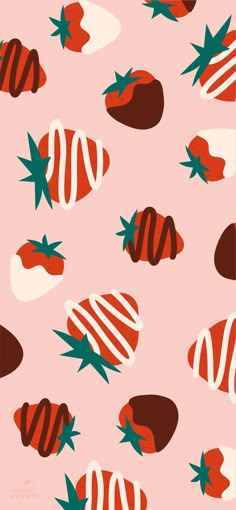 strawberries and chocolate on a pink background