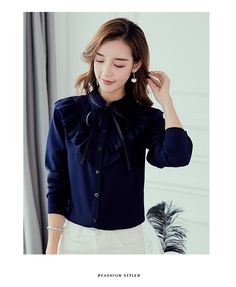 FREE SHIPPING Spring Autumn 2019 Women White Shirt Long Sleeve Shirts Korean Ruffles Women Streetwear Slim Chiffon Blouse Elegant Ladies Tops JKP1794 Long Sleeve Chiffon Shirt For Work, Elegant Long Sleeve Chiffon Shirt, Chiffon Tops For Work In Fall, Chiffon Tops For Fall Workwear, Fall Office Blouse In Chiffon, Fall Office Chiffon Blouse, Trendy Winter Blouse With Ruffles, Trendy Ruffled Winter Blouse, Casual Chiffon Blouse For Fall