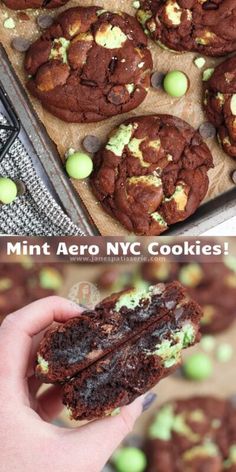 mint aero nyc cookies with chocolate and green eggs