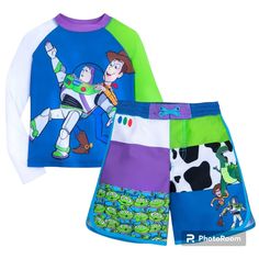 Usually Sold Separately, This Deal Comes Together. Showcasing A Colorblock Design With Different Toy Story Character Prints. Your Child Will Love Bringing Cute Stye To Their Waterside Activities In This Disney Toy Story Rash Guard. Made From A Soft Fabric With Added Spandex, This Long-Sleeve Rash Guard Offers Them Stretchy Comfort In Or Out Of Water. Plus, It Features Upf 50+ Rated Material To Keep Their Skin Shielded From The Sun. From Swimming In The Backyard Pool To Attempting Water Sports At Blue Cartoon Print Swimwear For Play, Blue Playful Character Print Sets, Fitted Blue Swimwear With Character Print, Fun Character Print Swimwear For Playtime, Multicolor Character Print Swimwear For Play, Disney Character Print Playwear Sets, Fitted Multicolor Swimwear With Character Print, Fitted Multicolor Character Print Swimwear, Playful Green Sets With Character Print