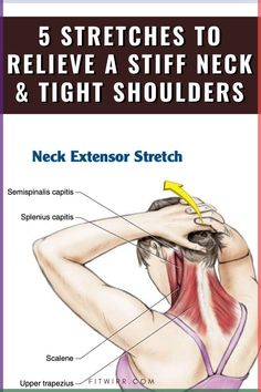 Find relief for a sore, stiff neck with these 5 simple stretches and exercises that target tension and provide natural pain relief. Includes neck rolls, back and shoulder stretches using a towel or yoga strap. Relax tight muscles and increase mobility with these easy neck remedies to relieve discomfort fast! Shoulder Pain Remedies, Neck Muscle Pain, Neck Pain Stretches, Stiff Neck Relief, Neck And Shoulder Stretches, Neck Pain Exercises, Forward Head Posture Exercises, Neck And Shoulder Exercises, Simple Stretches