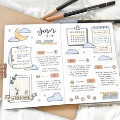 January Planner Theme, January Bullet Journal Theme, Aesthetic Dairy, Bullet Journal Work, Desain Buklet