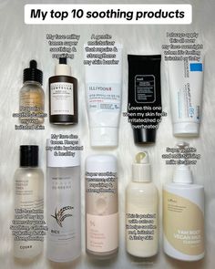 My top 10 soothing products ☁️ here’s 10 soothing products that I always go to when my skin is feeling irritated, when my skin barrier needs healing, when it’s exfoliating or retinol night or when my sensitive skin has had enough of testing new products.. these are the ones I go back to and keep my skin happy and healthy  (credits to owner on INSTAGRAM: paumitchell_) (Disclaimer I do not own this video content, no copyright infringement intended) Sensitive Body Care Routine, Healthy Skin Barrier, Healing Skin Barrier, Feeling Irritated, Skin Barrier Repair