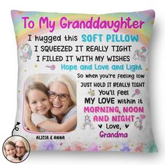 Personalized Pillow is a great gift choice to your friend and family on any occasion: Christmas, Birthday, Valentine's Day, Father's Day, Mother's Day, Anniversary or Graduation, etc.

Message:

"To my ...
I hugged this soft pillow, squeezed it really tight and filled it with my wishes, hope, love and light. So when you're feeling low just hold it tightly, you'll feel my love within it, morning, noon and night. Love, ...".

Description


This is a customized product with a customized design

Ac Granddaughter Pillow, Flannel Pillows, Custom Photo Pillow, Vintage Foto's, Feeling Low, Grandparenting, Grandmothers Love, Love Wishes, Head Pillow