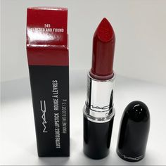 New In Box, Never Used- Mac Glossed And Found Is A Moderately Cool-Toned, Medium-Dark Red With A Luminous Finish. It Is A Permanent Lipstick And Contains 0.1 Oz. Open To Offers *Check Out My Other Listings :) Cosmetics+ Pink Mac Lipstick Shades, Mac Gloss, Mac Makeup Lipstick, Mac Red Lipsticks, Dark Red Lipstick, Mac Lipstick Colors, Mac Makeup Looks, Mac Lipstick Shades, Permanent Lipstick