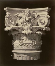 an old photo of a decorative column