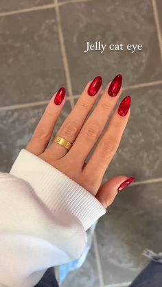 Red Chrome Nails, Velvet Nails, Easy Nails, Cat Eye Nails, Xmas Nails, Nailed It, Fancy Nails, Chic Nails