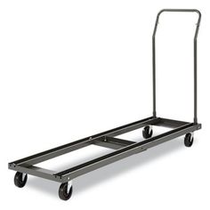 a metal dolly with wheels on white background