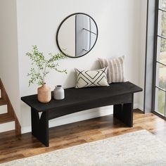 Modern Black Bench - Designed with a generous size of 47.24"L x 14.17"W x 17.7"H, this table bench comfortably seats 2-3 people without feeling cramped. Enjoy pleasant conversations, leisurely coffee breaks, or simply relax on the ample surface this bench offers. Multi-Purpose Bench Seat - Our bench is a versatile piece of furniture that fits any room. Whether it is your entryway, dining room, or bedroom, it can function as a entryway bench for welcoming seat for guests, a dining bench for hearty meals, or an end of bed bench for that extra touch of comfort. Built to Last - Made with E1 particle board, this black entry bench not only looks sleek and stylish but also promises stability and durability. With an impressive load capacity of 360 lb, it's built to last and serve you reliably with Minimalist Entryway Bench, Black Dining Bench, Bench End Of Bed, Black Dining Room Furniture, Bench Kitchen, Black Bench, Wood Dining Bench, Shoe Rack Entryway, Entry Bench