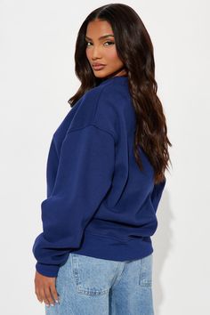 Available In Cream And Navy. Crewneck Sweatshirt Long Sleeve Embroidered Detail Disclaimer: Embroidery Placement Will Vary. Self: 80% Polyester 20% Cotton Contrast: 65% Cotton 30% Polyester 5% Spandex Imported | Lobster Livin' Crewneck Sweatshirt in Navy Blue size Medium by Fashion Nova