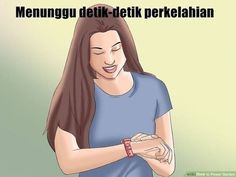 a woman holding her wrist with the words mennungu dettik perkelahn on it