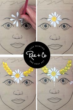 Beginners Face Painting, Face Painting Ideas For Beginners, Face Paint Supplies, Face Paint Step By Step Easy, Quick Easy Face Painting, Easy Beginner Face Painting, Easy Face Painting For Beginners, Learn How To Face Paint, Daisy Face Painting