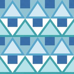 a blue and white geometric pattern with triangles