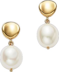 Elegant Gold Pearl Earrings With Polished Finish, Classic Gold Pearl Drop Earrings, Classic High Luster Drop Earrings, Classic Pearl Earrings With Polished Finish For Formal, Classic Pearl Earrings With Polished Finish For Formal Occasions, Elegant Yellow Gold Pearl Earrings With Polished Finish, Classic 14k Gold Pearl Drop Earrings, Classic High Luster Pearl Drop Earrings, Classic Yellow Gold Pearl Earrings With High Luster