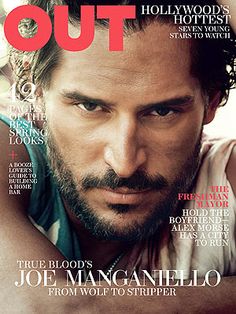 the cover of out magazine with a man in white shirt and beard looking at the camera