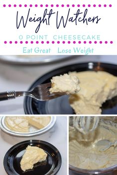 a collage of photos showing how to make weight watchers cheesecakes with the text overlay