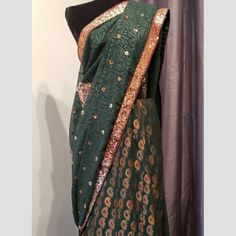 Stunning Green Lehenga Saree With Ready Made Blouse Comes With Ready Made Standard Size 42 (Large) 2 Piece Outfit Brand New Great For Parties And Social Events Green Blouse Piece With Sheer Dupatta For Festive Occasions, Fitted Bollywood Style Pre-draped Saree For Festive Occasions, Green Pre-draped Saree For Diwali Celebration, Green Blouse Piece For Wedding And Transitional Season, Green Floor-length Pre-draped Saree For Festive Occasions, Festive Green Floor-length Pre-draped Saree, Navratri Brocade Pre-draped Saree With Cutdana, Fitted Reception Saree With Zari Weaving, Brocade Pre-draped Saree For Reception