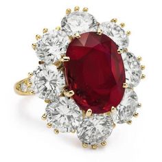 Luxury Ruby Cluster Ring With 17 Jewels, Exquisite Ruby Ring With 17 Jewels, Multi-stone Ruby Ring For Formal Occasions, Exquisite Cluster Diamond Ring With Gemstone, Formal Ruby Cluster Ring With Center Stone, Formal Cluster Ring With Ruby Center Stone, Dazzling Ruby Ring With Accent Stones For Formal Events, Exquisite Cluster Gemstone Diamond Ring, Exquisite Multi-stone Ruby Ring For Formal Events