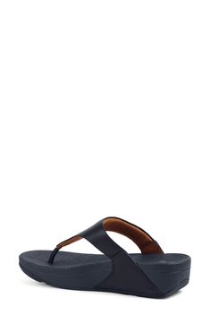 The classic flip-flop sandal gets an ergonomic update with a cushioned footbed, arch support and lifted sole. Soft terry fabric in the straps adds comfort and wicks moisture from the skin. 1 3/4" heel; 3/4" platform (size 9) Contoured cushioned footbed with arch support Leather upper/textile and synthetic lining/rubber sole Imported Comfortable Flip Flops With Single Toe Strap, Synthetic Slides With Cushioned Footbed And Toe Post, Sport Sandals With Cushioned Footbed And Single Toe Strap, Leather Beach Sandals With Gel Cushioning, Leather Sandals With Gel Cushioning For Beach, Casual Flip Flops With Ortholite Insole, Synthetic Slippers With Cushioned Footbed And Single Toe Strap, Adjustable Synthetic Flip Flops With Gel Cushioning, Leather Toe Post Flip Flops With Arch Support