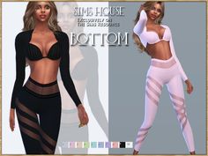 FITNESS LEGGINGS WOMEN 10 colors. Women's fitness set of crop top and leggings for The Sims 4. Sims 4 Cc Leggings, Sims 4 Spa, Crop Top And Leggings, Sims 1, Training Clothes, Fitness Leggings, Leggings Women, School Uniforms, Sims 4 Clothing