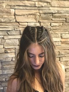 2 French Braids Half Up Half Down, Hair Tutorials For Medium Hair, Hair Stylist Life, Hairdo For Long Hair