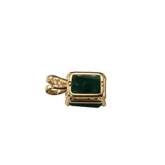 14K Yellow Gold Emerald Pendant JAGi Certified  This stunning pendant features one emerald cut natural emerald (8.6 mm x 7.5 mm) set in classic 14K yellow gold.  Emerald weight: 2.02 ct.  Size: 14 mm x 7.5 mm  Stamped: 14K  Weight:  0.8 dwt./ 1.25 gr.  JAGi Certificate included.  *Chain not included.  Very good condition, professionally polished.  Will come packaged in a gift box or pouch (when possible) and will be shipped U.S. Priority Mail Insured. Purple Pendant Necklace, Art Deco Pendant Necklace, Blue Pendant Necklace, Ruby Necklace Pendant, White Gold Pendant Necklace, Art Deco Pendant, Emerald Pendant, Contemporary Pendant, Gemstone Necklace Pendant