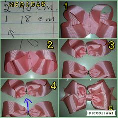 how to make a bow out of paper with pictures and instructions for making it in the shape of a heart