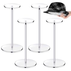 PRICES MAY VARY. Fit Most Hats: this hat display stand measures approx. 4 inches/ 10 cm in top diameter, 6 inches/ 15 cm in the bottom diameter, and the height is about 16 inch, proper size for displaying your hats, making your room well organized Variety of Usages: these acrylic pedestal stands can also be applied for holding various items, like hats, beanies, jewelry, watches, wigs, collectibles, toys, figurines, antiques, dolls, action figures, souvenirs, models, statues and others you would Baseball Hat Rack, Acrylic Risers, Baseball Hat Racks, Acrylic Pedestal, Baseball Jewelry, Wig Display, Display Pedestal, Collectibles Toys, Hat Stand