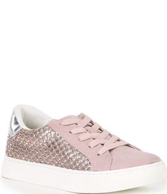 From Steve Madden&#x2C; the Girls' J-Rowdy Metallic Rhinestone Sneakers feature:Synthetic upperLace-up closureFabric liningRubber blend outsoleImported. Casual Pink Sneakers With Rhinestones, Pink Rhinestones Sneakers In Synthetic, Steve Madden Kids Sneakers, Girls Shoes Kids, Madden Girl, Kid Shoes, Steve Madden, Kids Shoes, Casual Shoes