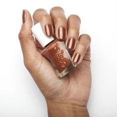 you crave a warm mid-tone brown longwear nail polish with refined gold particle pearls with every fiber of your being.       
             Essie Gel Couture provides up to 14 days of color and shine in unique, couture-inspired shades. No lamp required. Easy removal. 
 
Step 1: Luxurious Couture Color:   Pure color pigment technology  Rich, streak-free color  No basecoat required  Patented swirl stem brush (exclusively in Gel Couture Step 1)   Step 2: Flawless Gel-Like Top Coat:   Protects color Essie Colors, Essie Gel Couture, Gel Couture, Essie Gel, Beauty Boutique, Fall Nail Colors, Nail Supply, Pure Color, Free Coloring