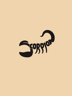 the word scorpion written in black on a tan background