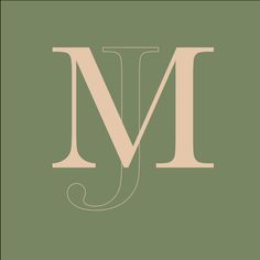 the letter m is made up of two letters, one in light green and one in beige