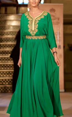 Kaftan Designs, Evening Dresses With Sleeves, Dress Sleeve Styles, Long Sleeve Dresses, Long Sleeve Casual Dress, Half Sleeve Dresses