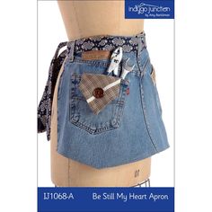 74-1068A-888|Indygo Junction Be Still My Heart Recycled Denim Jean Apron Pattern Denim Apron Diy Recycle Jeans, Recycle Jeans Projects, Apron Pattern Free, Jean Apron, Be Still My Heart, Diy Apron, Apron Pattern, Apron Sewing Pattern, Blue Jeans Crafts