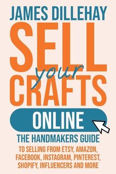 a book cover with the words sell your crafts online and an arrow pointing to it