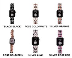 High end luxury designer Apple Watch women ladies Bands Strap Series 6 – www.Nuroco.com Apple Watch Women, New Apple Watch Bands, Apple Watch Wristbands, Apple Watch Bands Women, New Apple Watch, Watch Women, Apple Watch Faces, Metal Straps, Watches Women Fashion