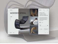 an image of a web page for wooden spiral furniture design and development company, which has been designed by the same designer