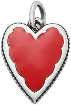 Red Enamel Jewelry With Charms, Silver Enamel Heart Charm Jewelry, Silver Enamel Jewelry With Heart Charm, Red Heart-shaped Enamel Jewelry, Red Valentine's Day Gift Charms, Red Enamel Jewelry For Valentine's Day, Red Charms For Valentine's Day Gift, Red Charms For Valentine's Day, Red Heart-shaped Charm Jewelry