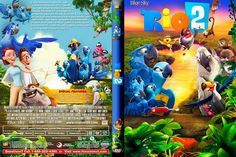 the dvd cover for rio 2 is shown in full color and features characters from various films